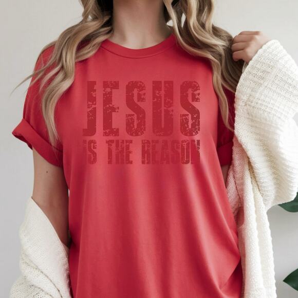 Women Christian Shirt Jesus is the Reason Faith Tshirt Graphic Tee Unisex Gift - Picture 3 of 4